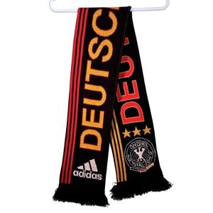 Adidas Deutschland Germany National Team Soccer Scarf Black Red Gold Knit DFB